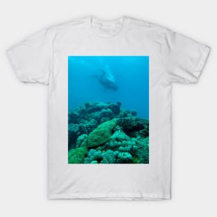 coral reef and scuba diver T-Shirt